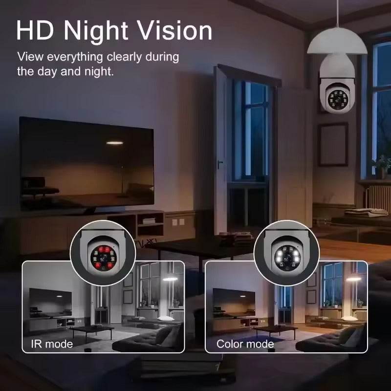 Night Vision Wireless Wifi Security Camera 360° HD 1080 with Built-in Security Alarm