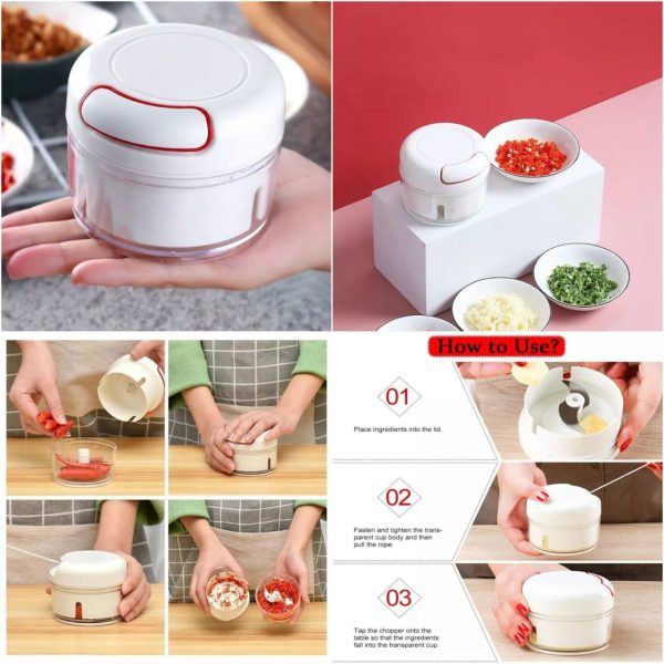 ⚡ Mini Hand-Power Food Chopper Mincer Mixer Blender