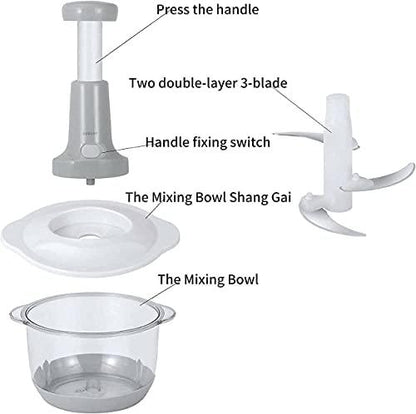Manual Food Push Chopper For Vegetables & Meat