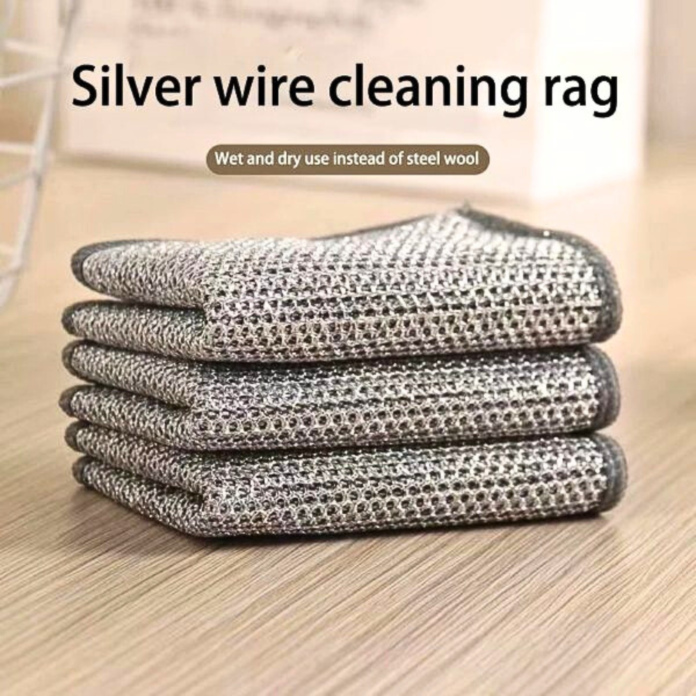 ⚡ Pack of 4 Durable Wire Dish Cloths 🌟