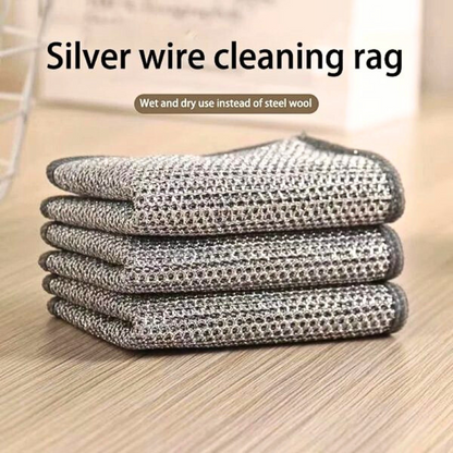 ⚡ Pack of 4 Durable Wire Dish Cloths 🌟