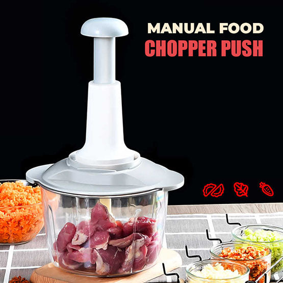 Manual Food Push Chopper For Vegetables & Meat