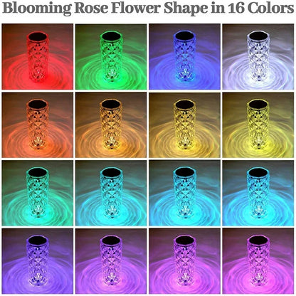 16 in 1 Touch & Remote Control Crystal Lamp - Dimmable RGB Lighting for Home & Decor