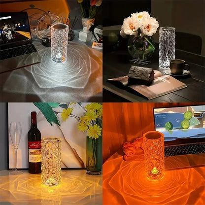 16 in 1 Touch & Remote Control Crystal Lamp - Dimmable RGB Lighting for Home & Decor