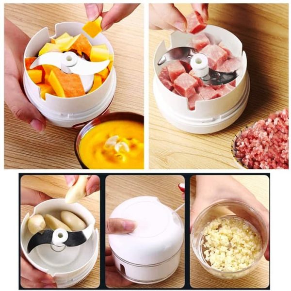 ⚡ Mini Hand-Power Food Chopper Mincer Mixer Blender