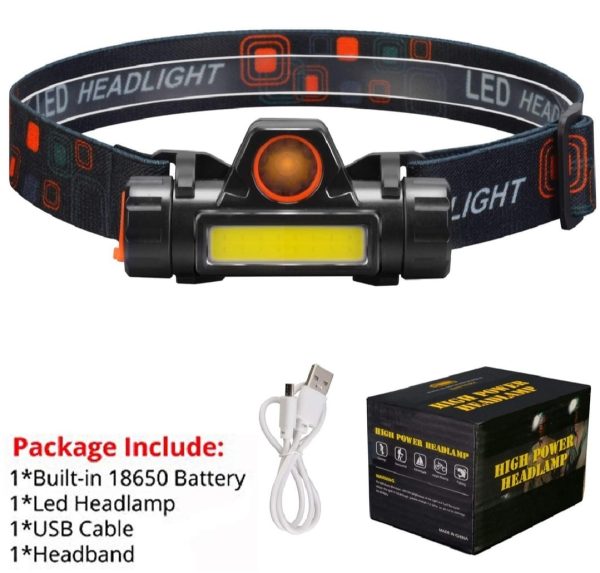 ⚡ Rechargeable LED Headlamp – Waterproof & Adjustable 🌟