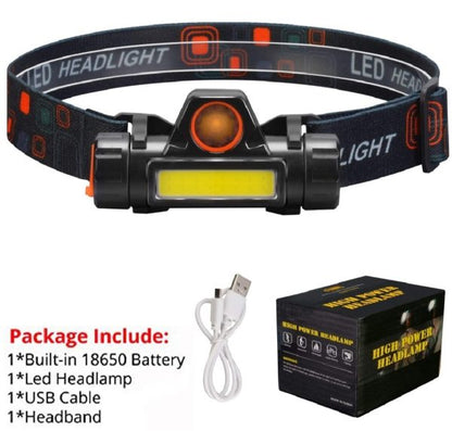 ⚡ Rechargeable LED Headlamp – Waterproof & Adjustable 🌟